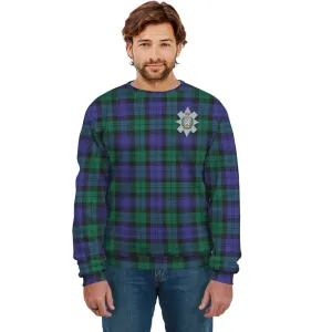 Black Watch Modern Tartan Sweatshirt with Family Crest