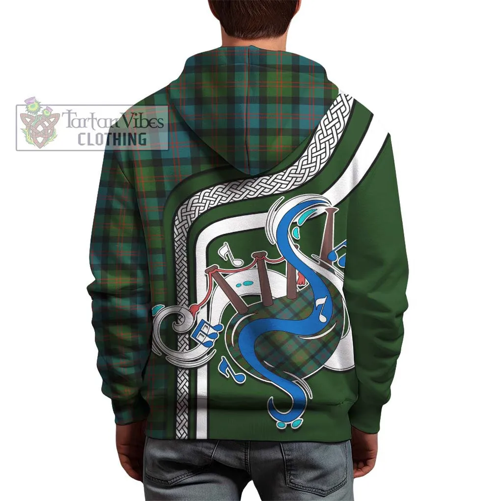 Blair Ancient Tartan Hoodie with Epic Bagpipe Style