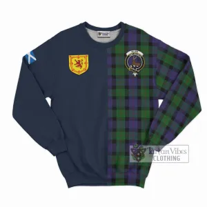 Blair Tartan Sweatshirt Alba with Scottish Lion Royal Arm Half Style