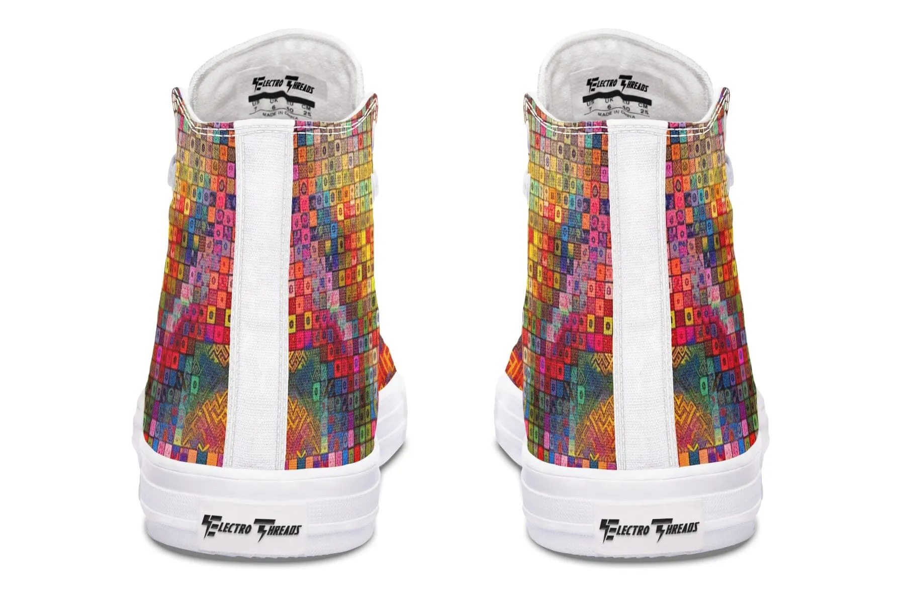 Blottered Grid High Top Shoes