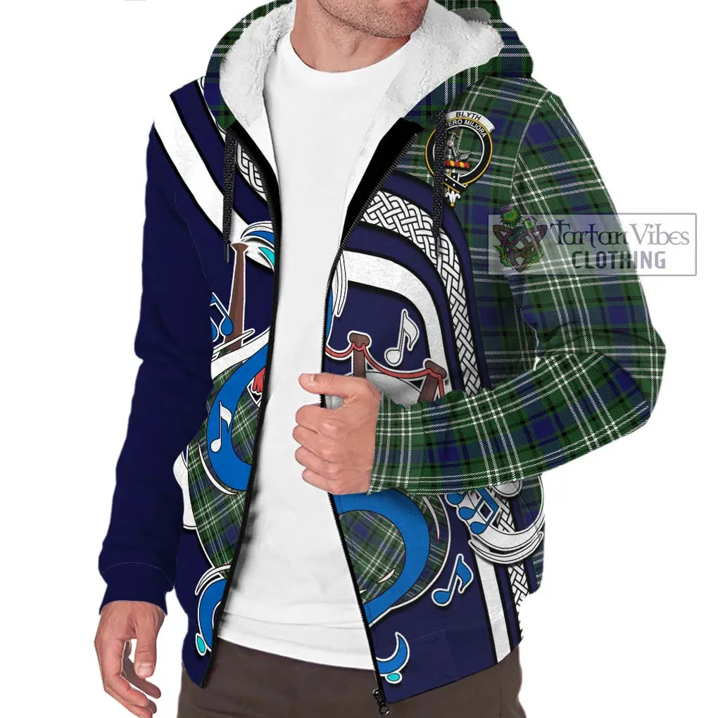 Blyth Tartan Sherpa Hoodie with Epic Bagpipe Style