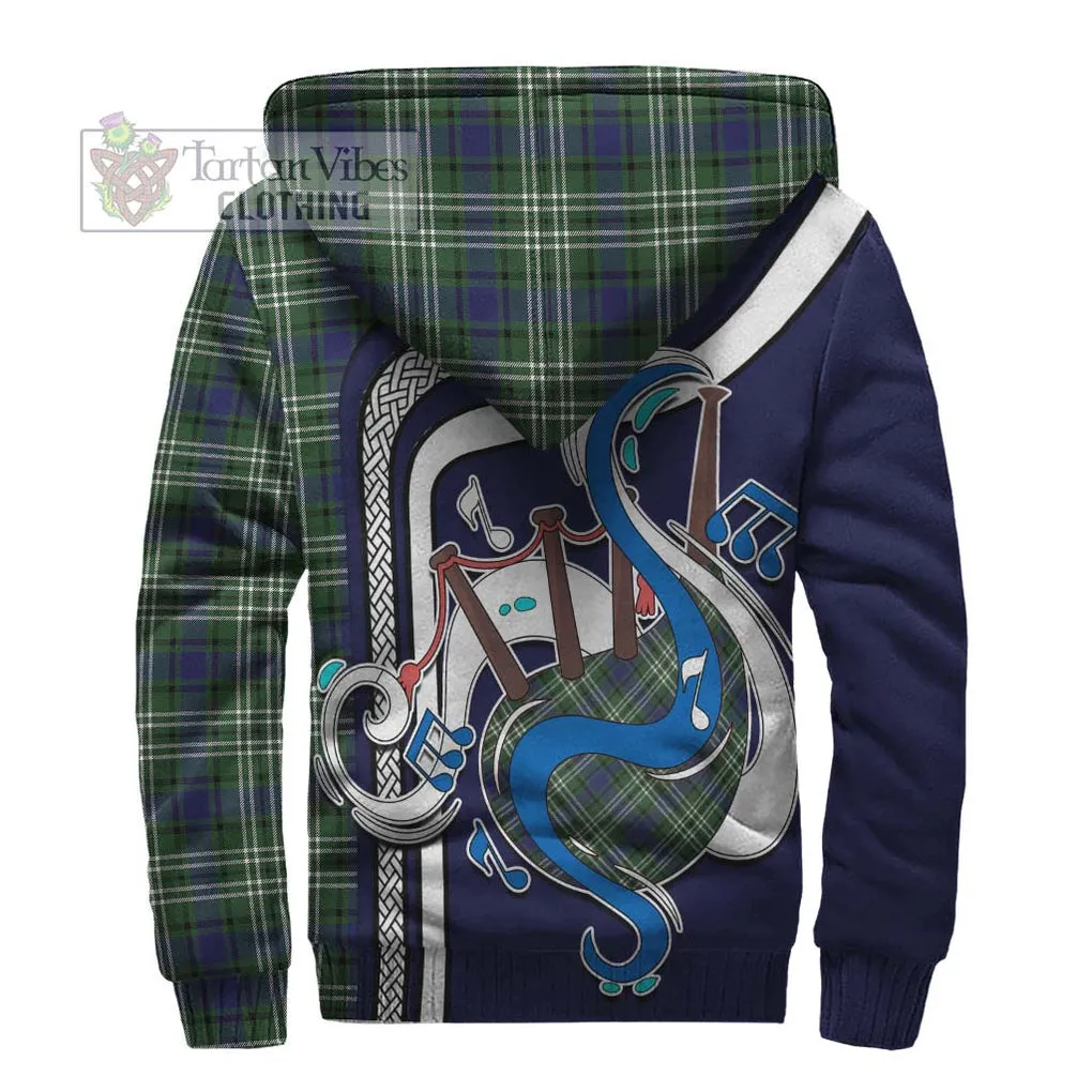 Blyth Tartan Sherpa Hoodie with Epic Bagpipe Style