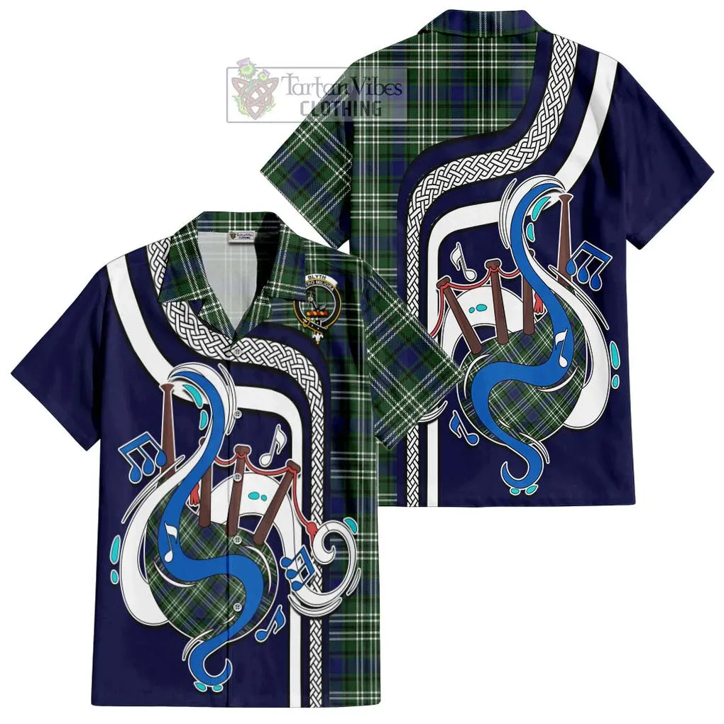 Blyth Tartan Short Sleeve Button Shirt with Epic Bagpipe Style