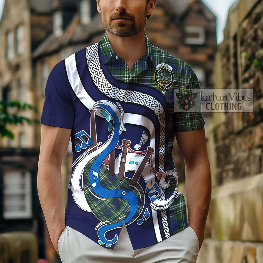 Blyth Tartan Short Sleeve Button Shirt with Epic Bagpipe Style