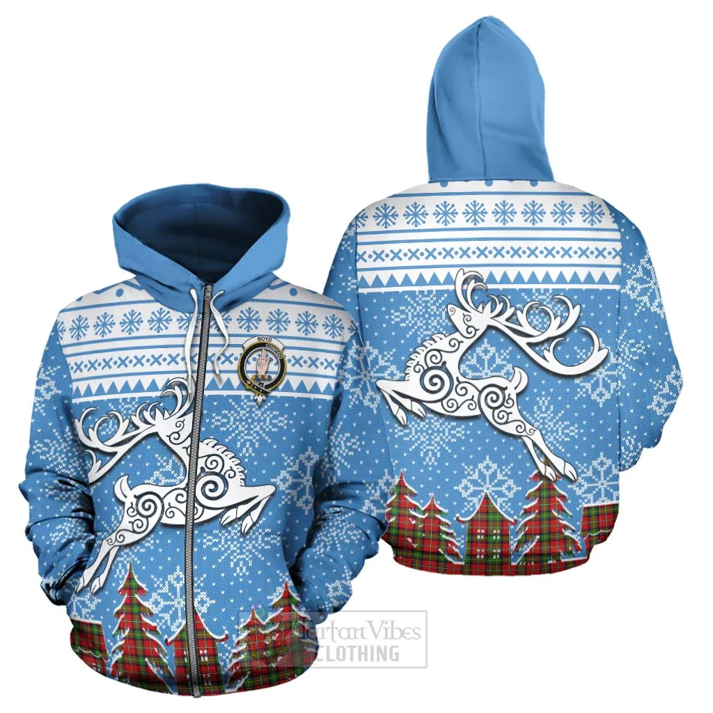 Boyd Clan Christmas Hoodie Celtic Reindeer Style