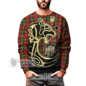 Boyd Tartan Sweatshirt with Family Crest Celtic Wolf Style