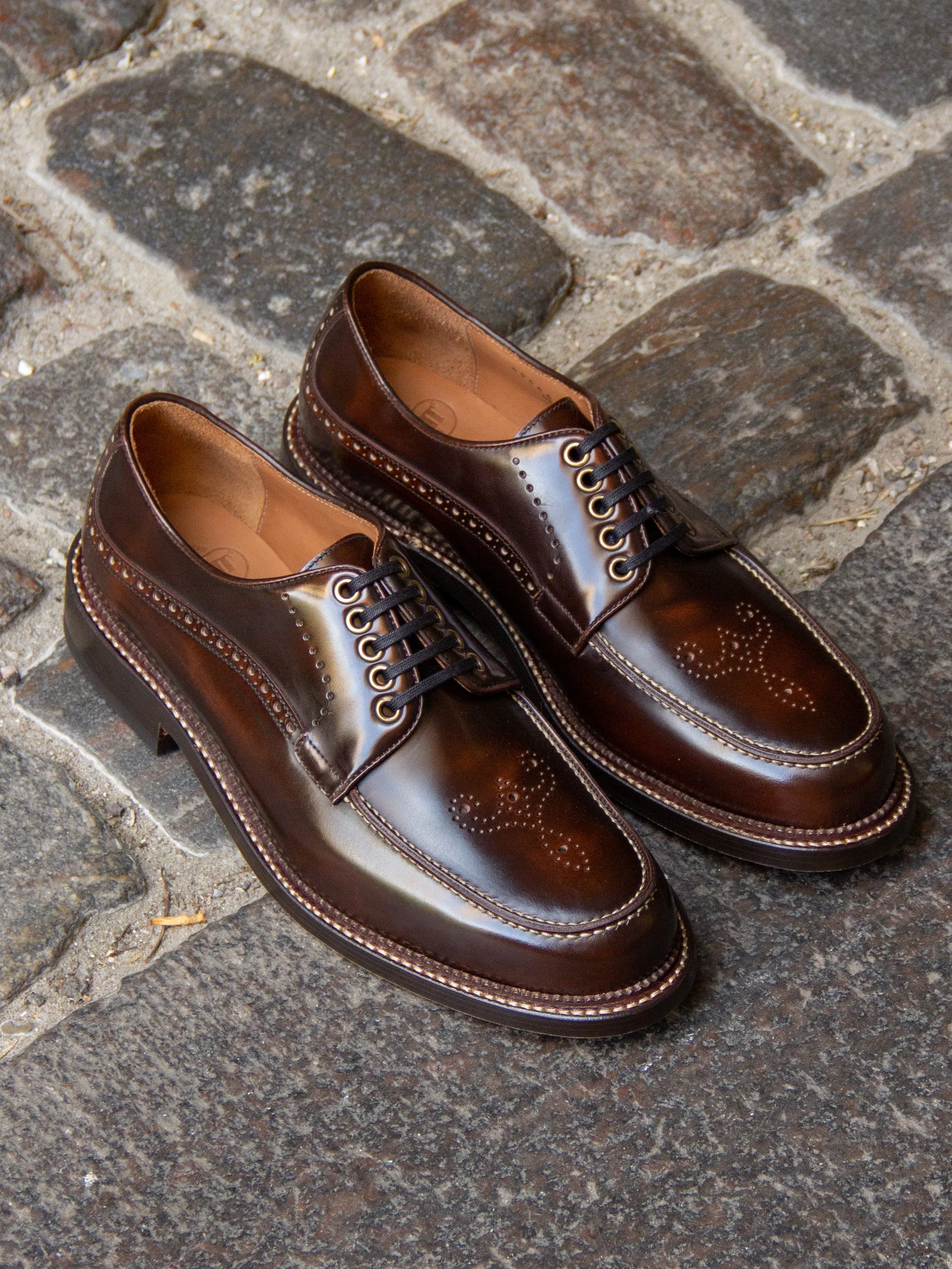 Bright Shoemakers, Moc Derby, Cognac Highshine