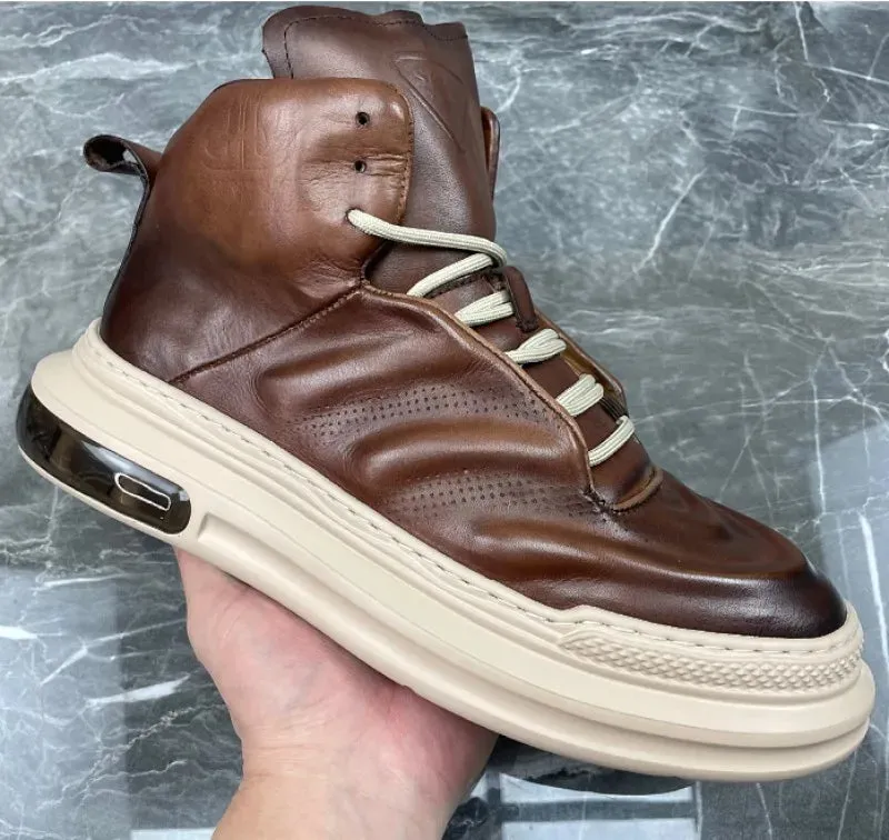 British Style Vintage Genuine Leather Sneakers