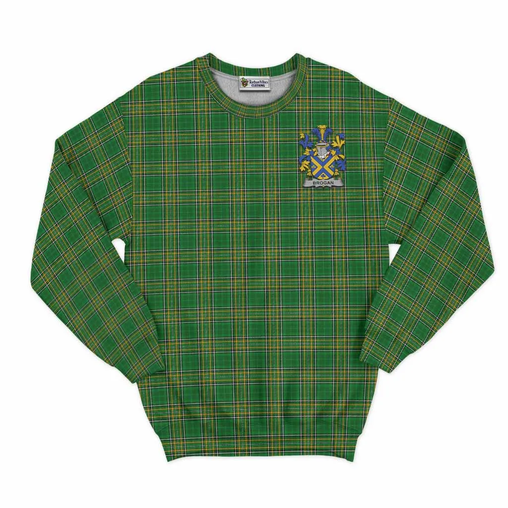 Brogan Irish Clan Tartan Sweatshirt with Coat of Arms