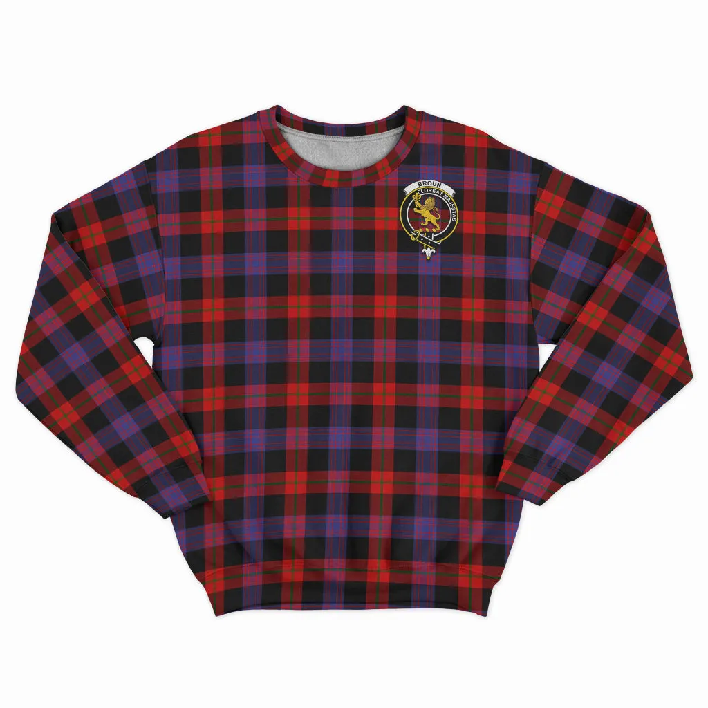 Broun Modern Tartan Sweatshirt with Family Crest