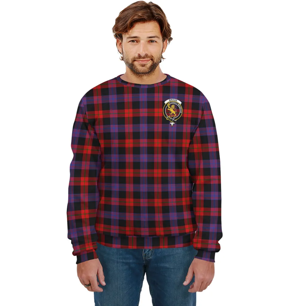 Broun Modern Tartan Sweatshirt with Family Crest