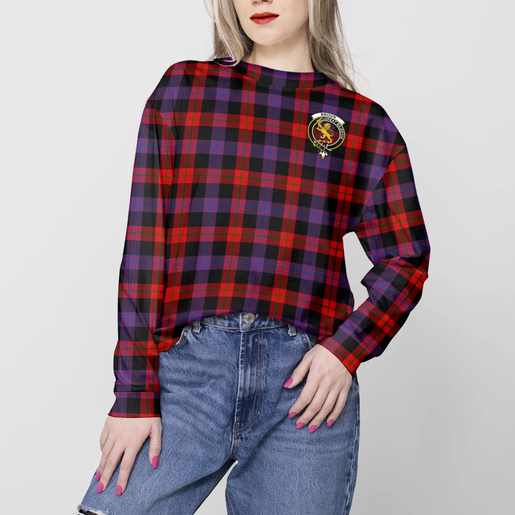 Broun Modern Tartan Sweatshirt with Family Crest