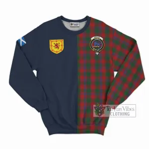 Bruce Old Tartan Sweatshirt Alba with Scottish Lion Royal Arm Half Style