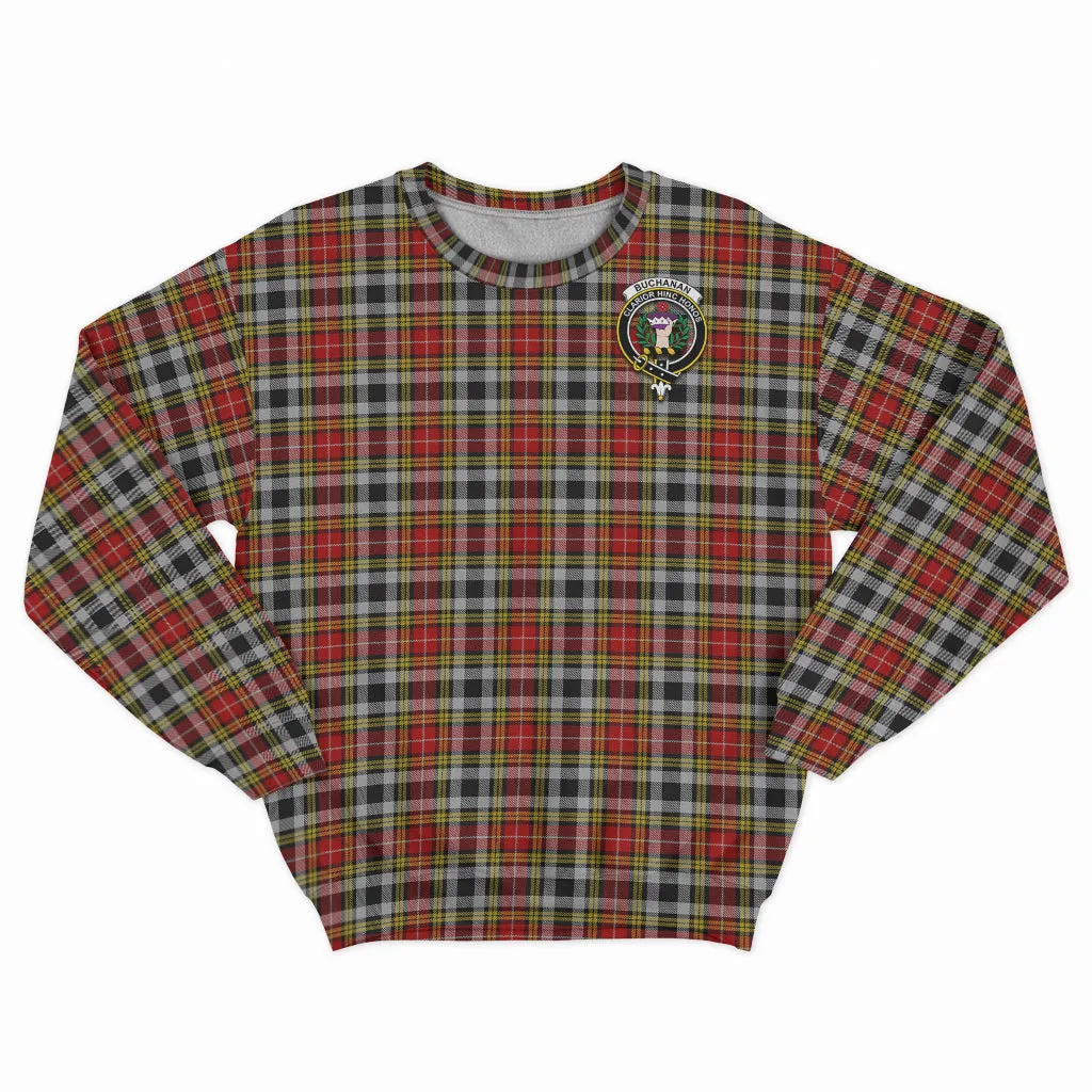 Buchanan Old Dress Tartan Sweatshirt with Family Crest