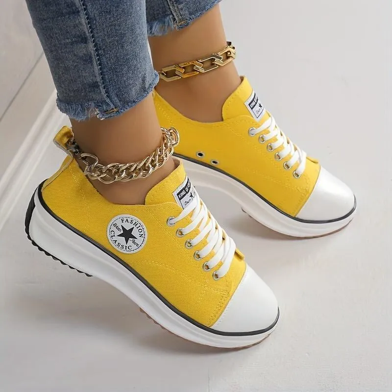 Canvas Shoes Women Fashion Platform Trainers