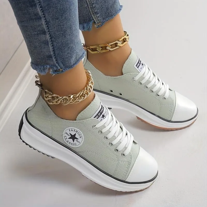 Canvas Shoes Women Fashion Platform Trainers