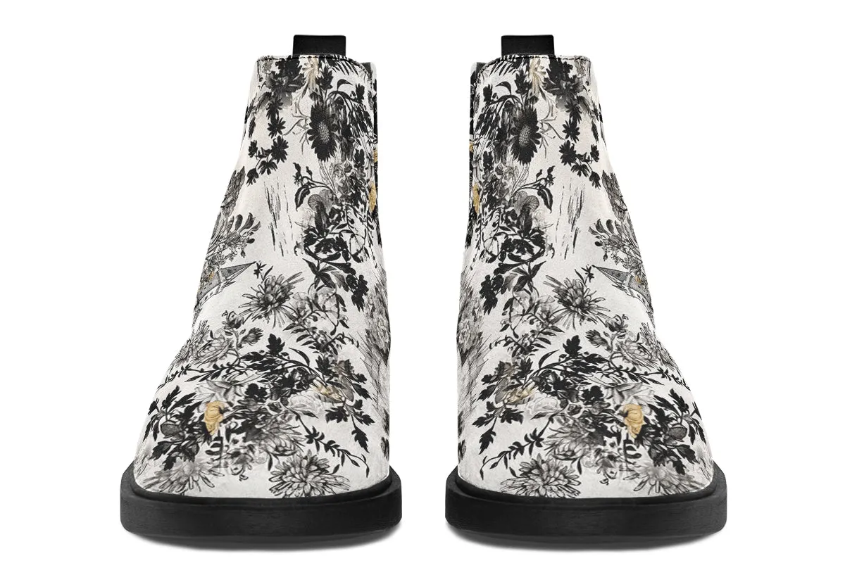 Castle in Bloom Chelsea Boots - Comfy Slip-On - Soft & Water-Resistant Micro-Suede Vegan Shoes