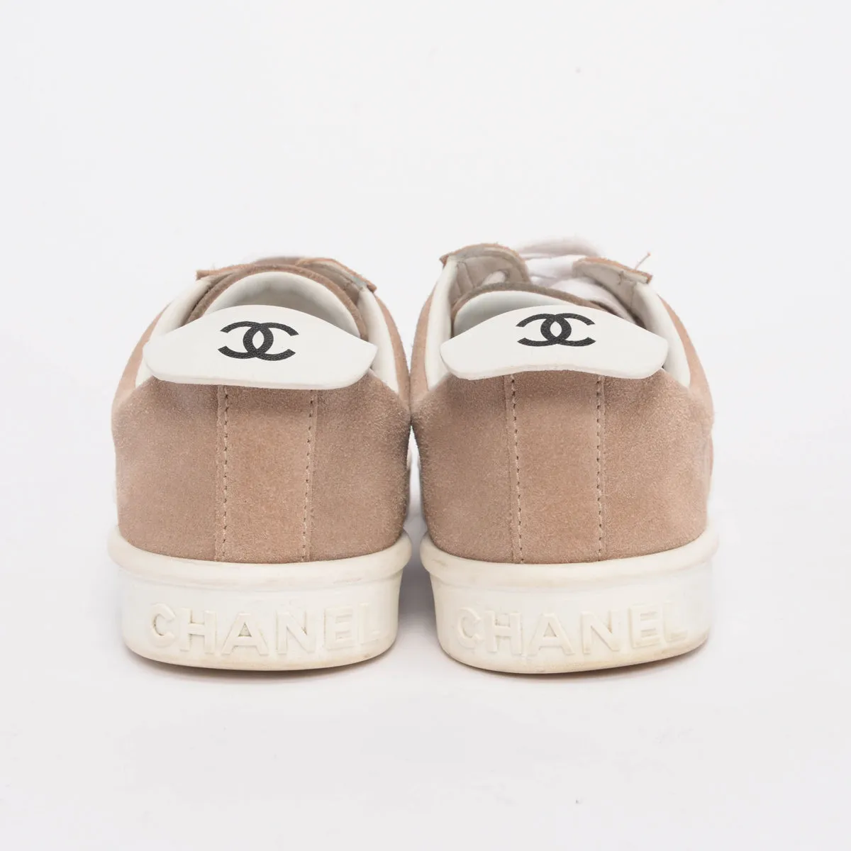 Chanel Beige Suede Weekender Sneakers 37.5