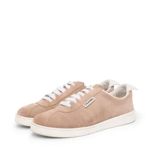 Chanel Beige Suede Weekender Sneakers 37.5