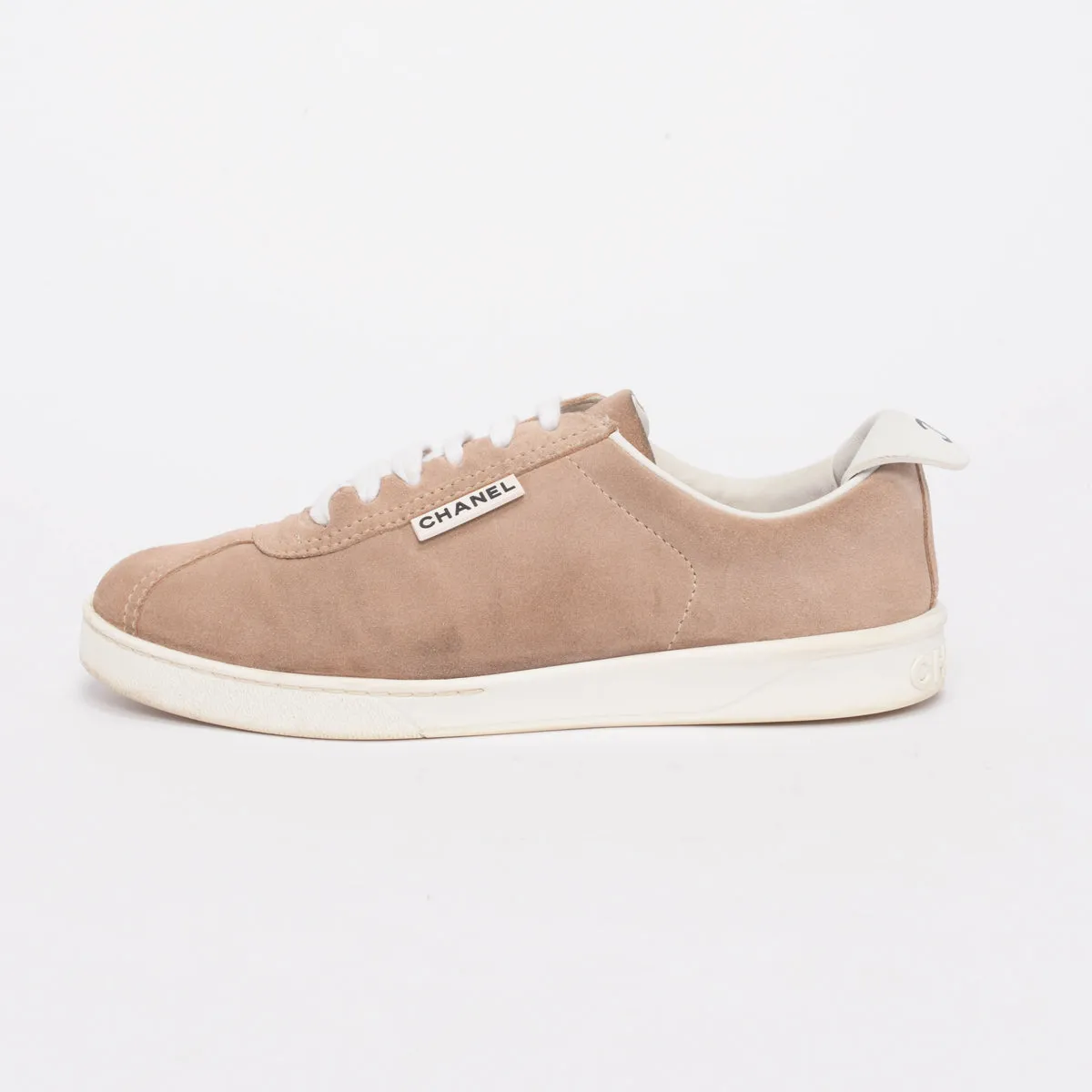 Chanel Beige Suede Weekender Sneakers 37.5