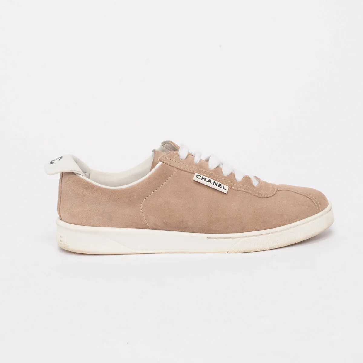 Chanel Beige Suede Weekender Sneakers 37.5