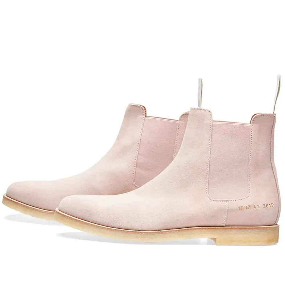 Common Projects Men's Suede Chelsea Boot in Blush