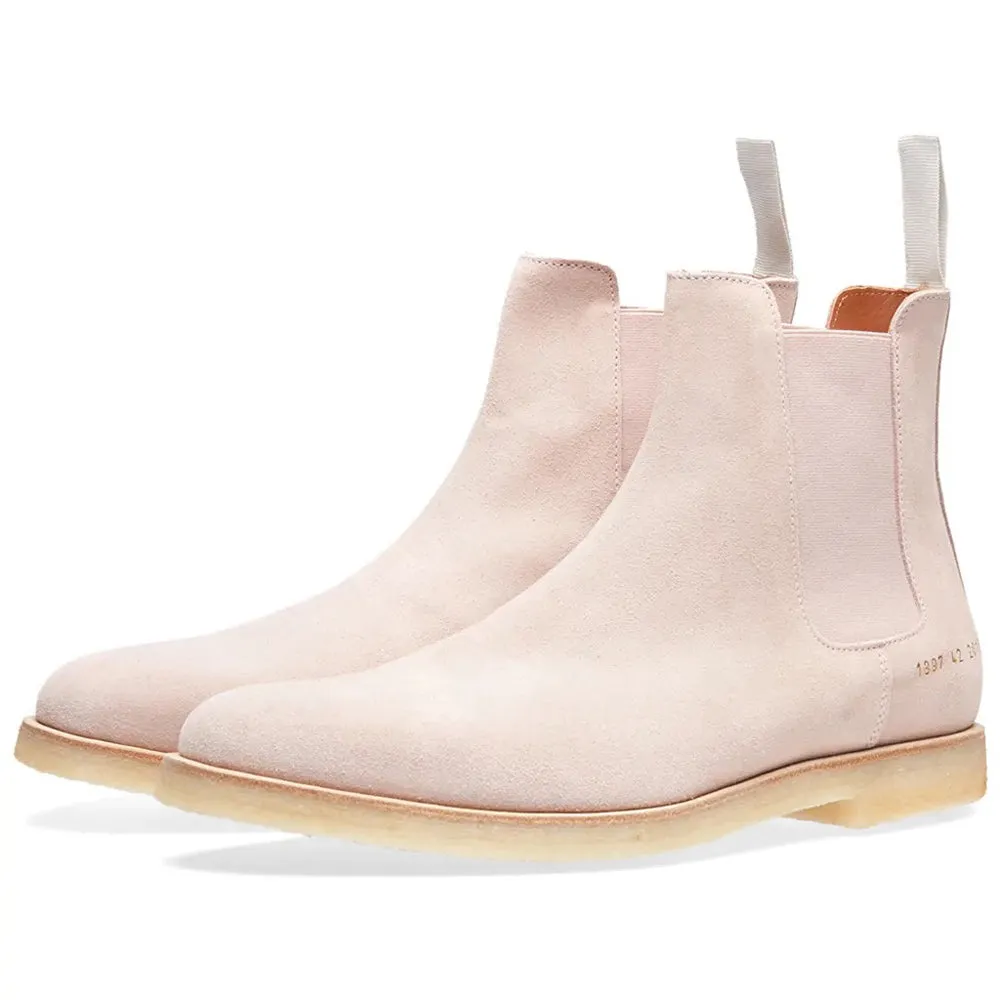 Common Projects Men's Suede Chelsea Boot in Blush