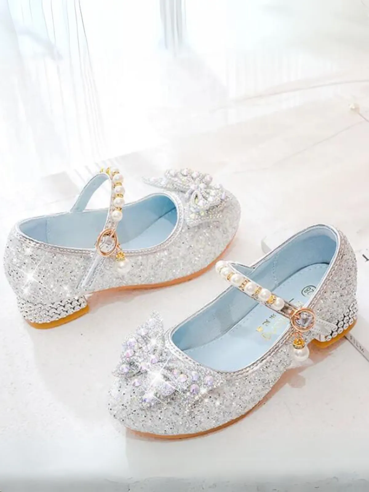 Dazzle Razzle Pearl Strap Mary Jane Shoes By Liv and Mia