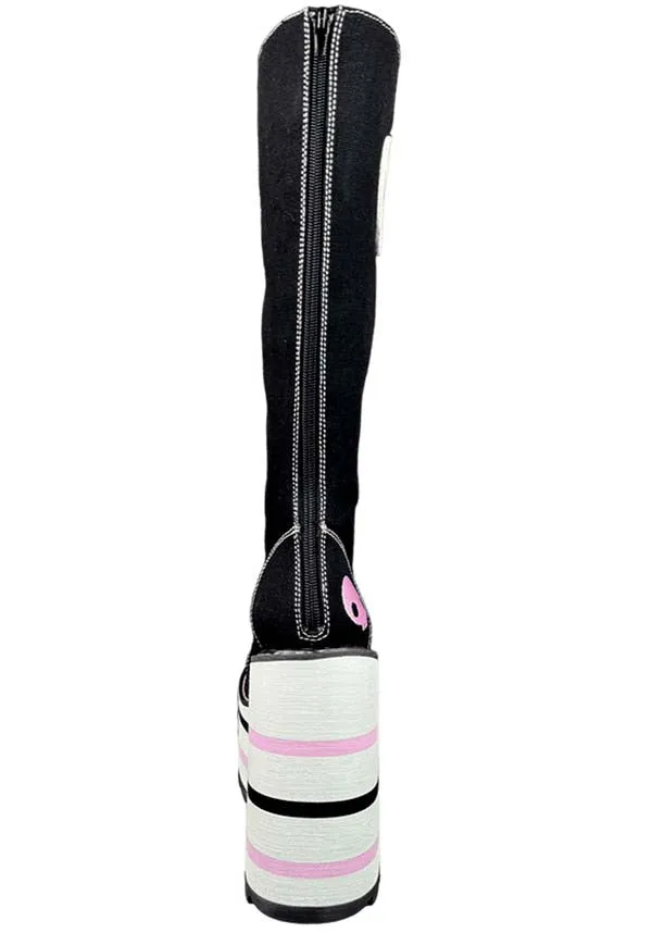 Detention Kuromi [Black/Pink] | PLATFORM BOOTS [IN STOCK]