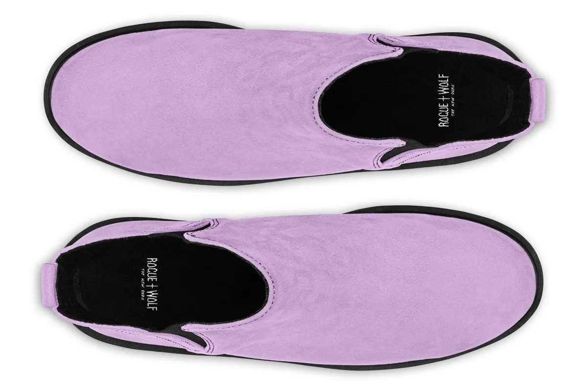 Digital Lavender Chelsea Boots - Comfy Slip-On - Soft & Water-Resistant Micro-Suede Vegan Shoes