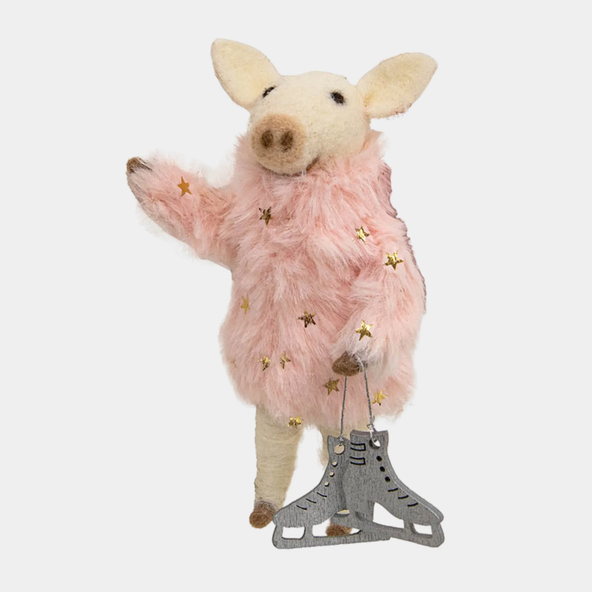 Felt Pink Skater Piggy