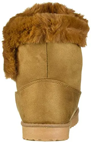 FOCO NFL Womens Brown Faux Fur Boot, Team Color, Small