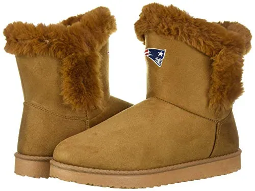 FOCO NFL Womens Brown Faux Fur Boot, Team Color, Small