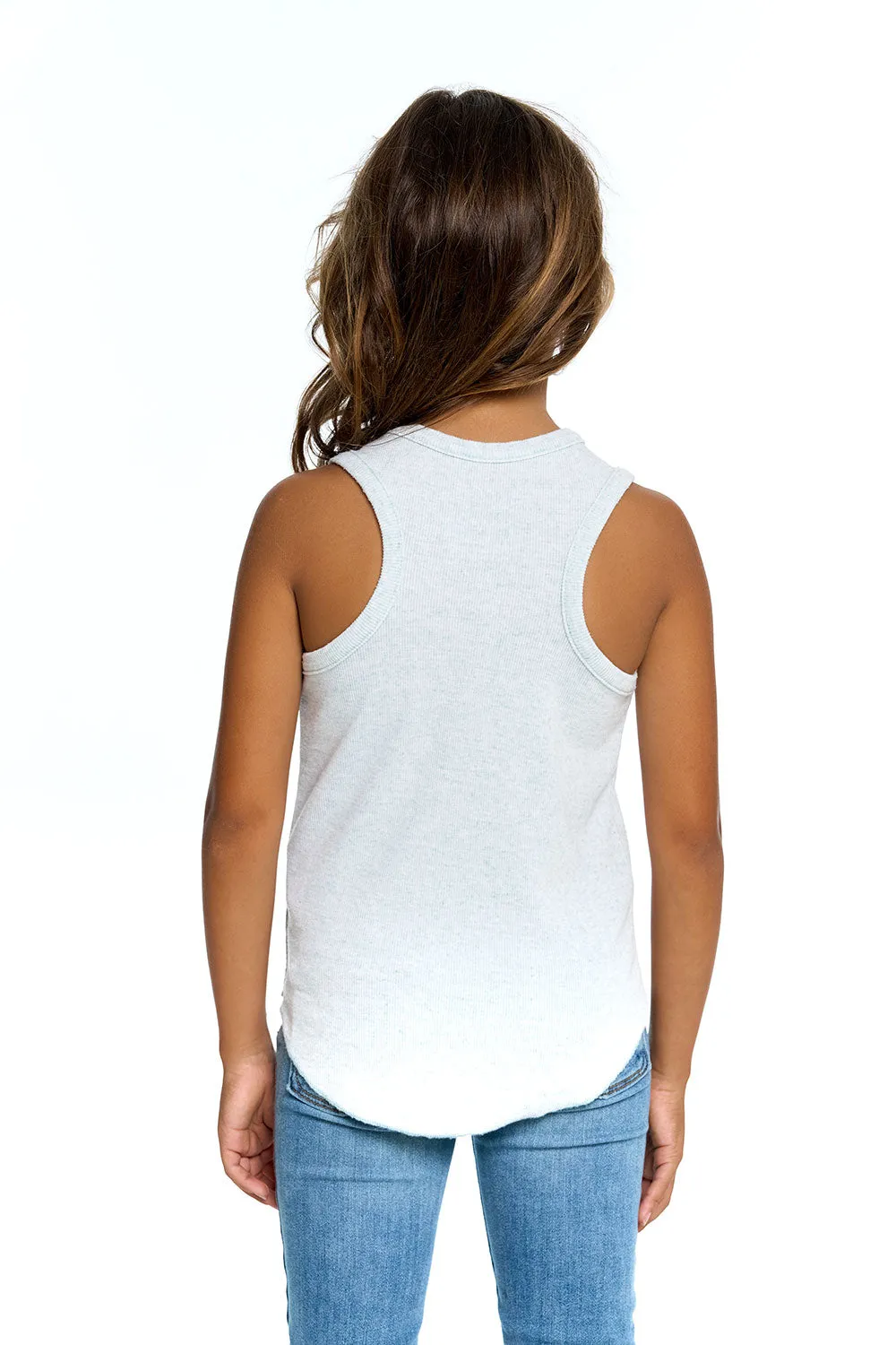 Girls Linen Rib Racer Tank