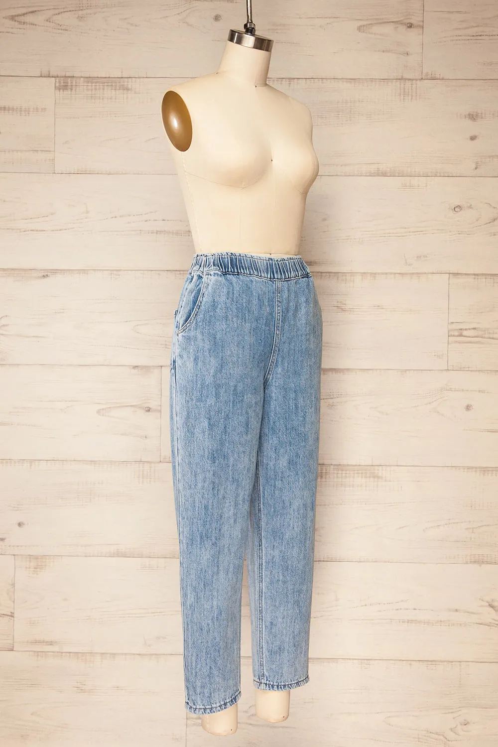 Gutierrez | Cropped Denim Pants w/ Elastic Waist