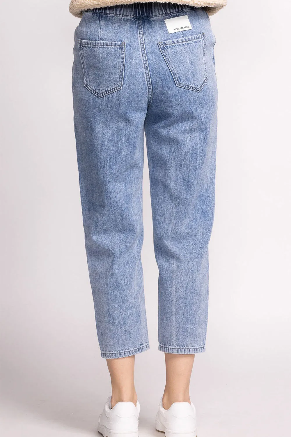 Gutierrez | Cropped Denim Pants w/ Elastic Waist