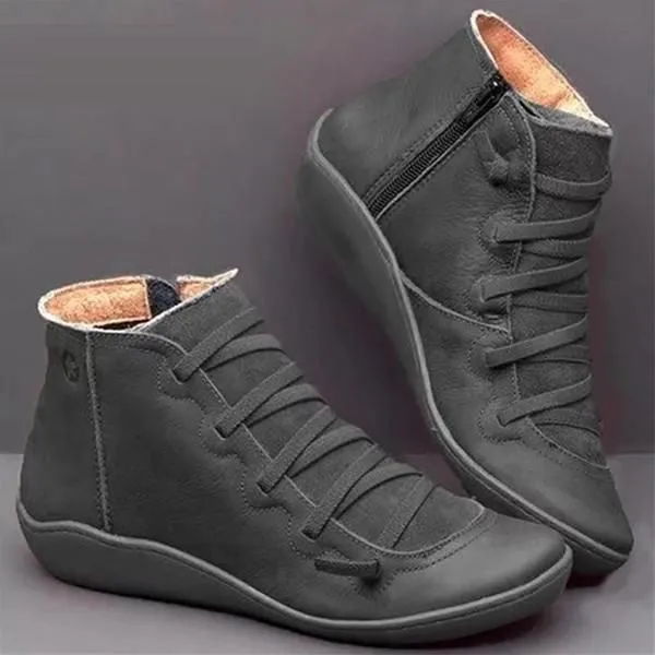 HanaChoice Premium Winter Lace-Up Genuine Leather Ankle Boots For Women 2023 Design