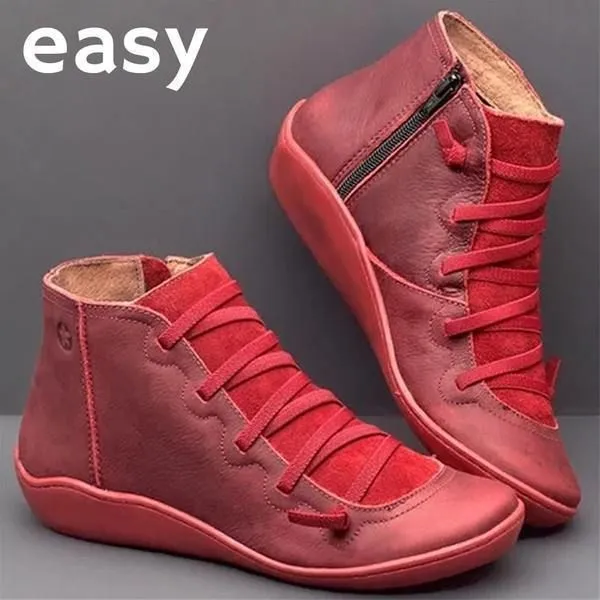 HanaChoice Premium Winter Lace-Up Genuine Leather Ankle Boots For Women 2023 Design