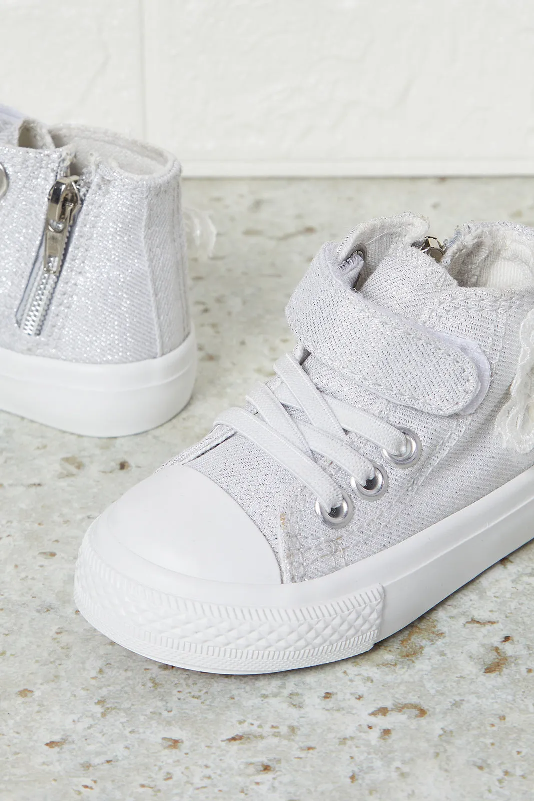 Infant Girls White Butterfly High Top Sneakers