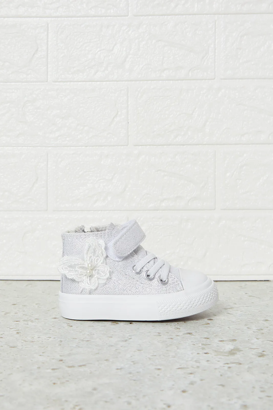 Infant Girls White Butterfly High Top Sneakers