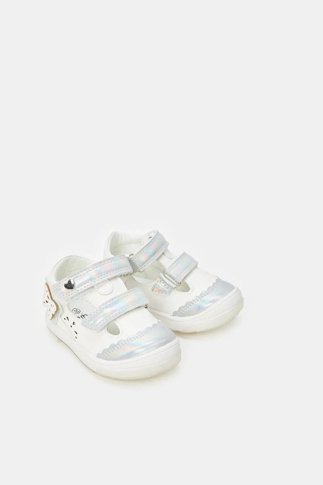 Infant Girls White Double Strap Mary Jane