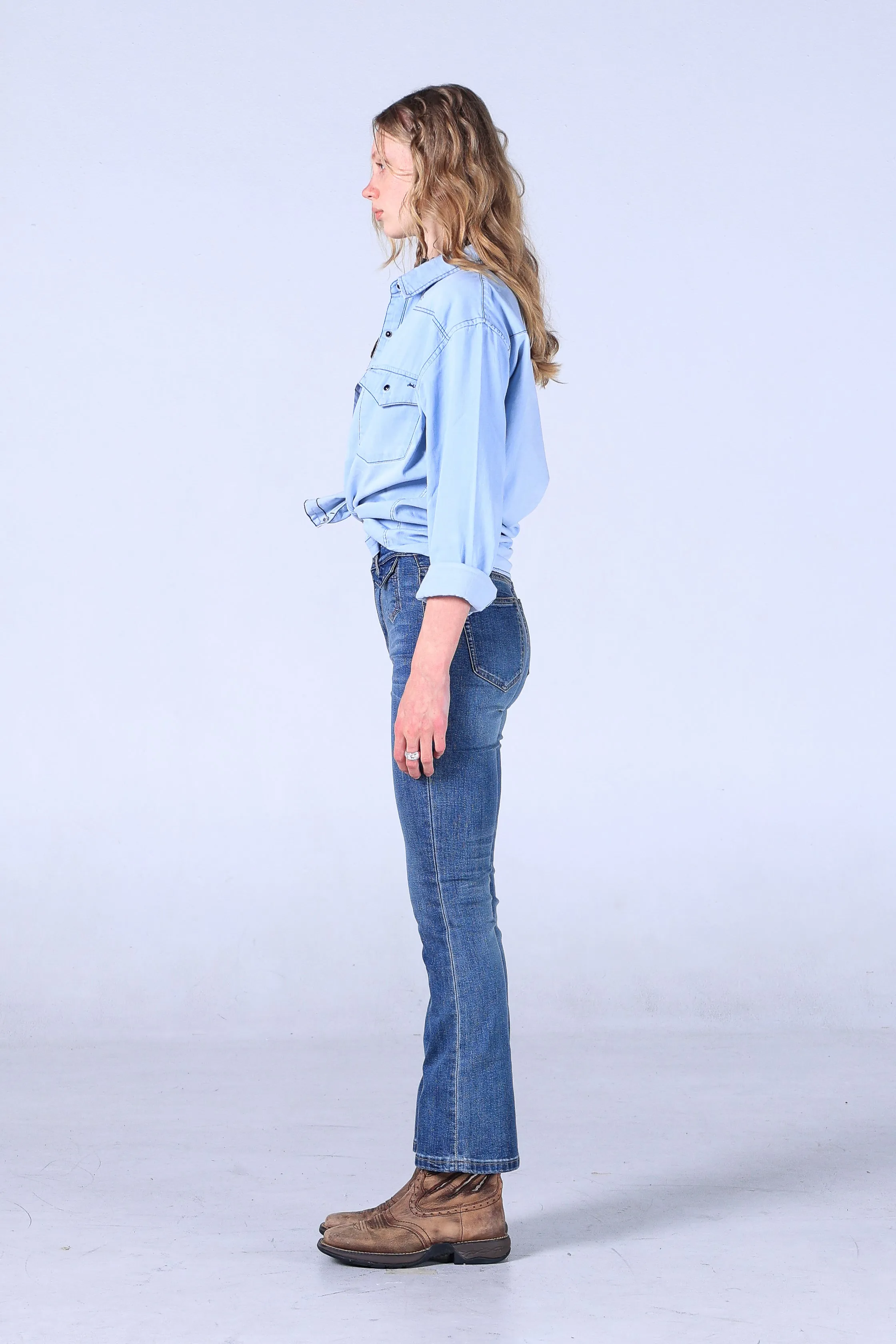 Jack Russel - Women Jeans - Handwerk JF-BT3/LB Boot Cut Light Blue High Waisted