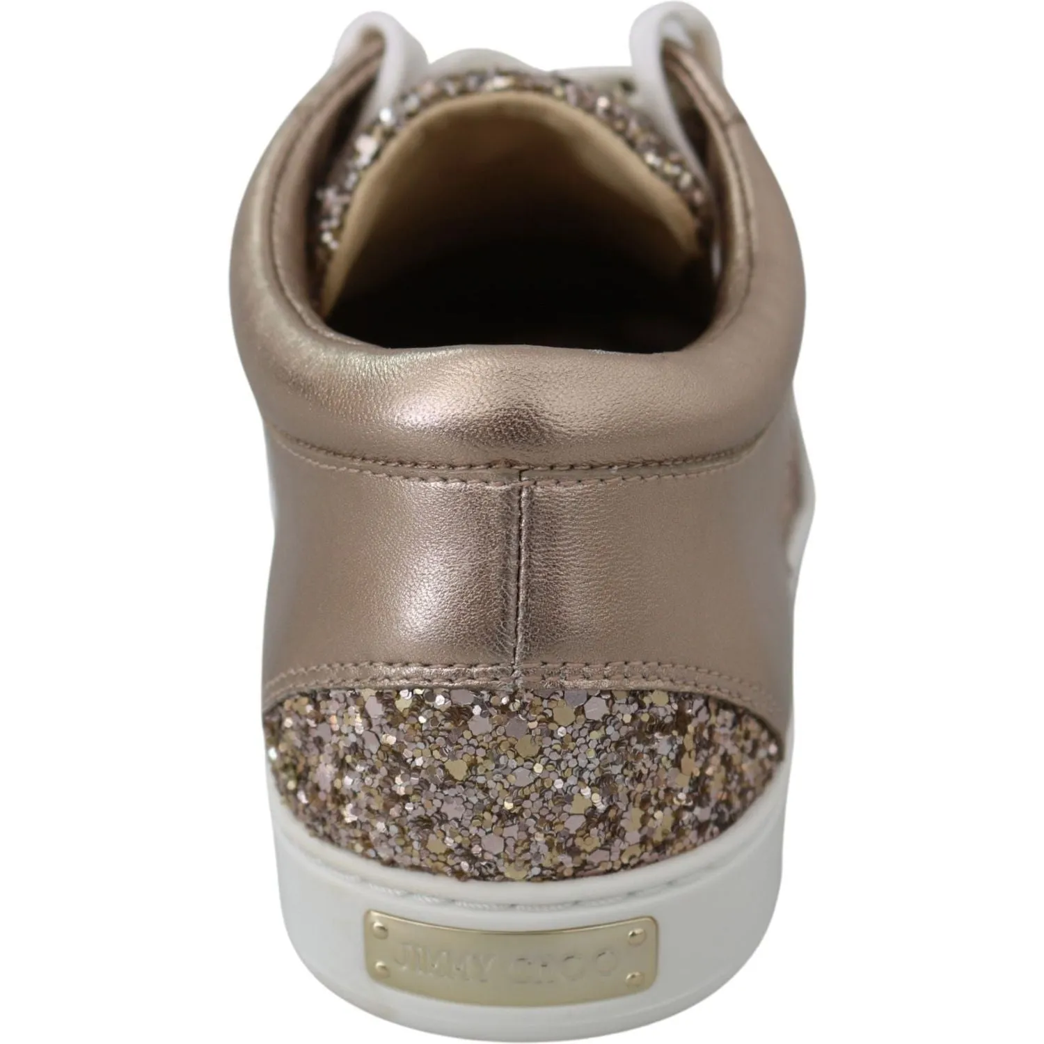 Jimmy Choo Ballet Pink Glitter Leather Sneakers