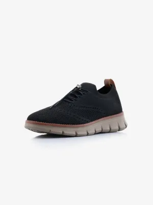 Knitstep Black Classic Flat Sole Low Top Sneakers