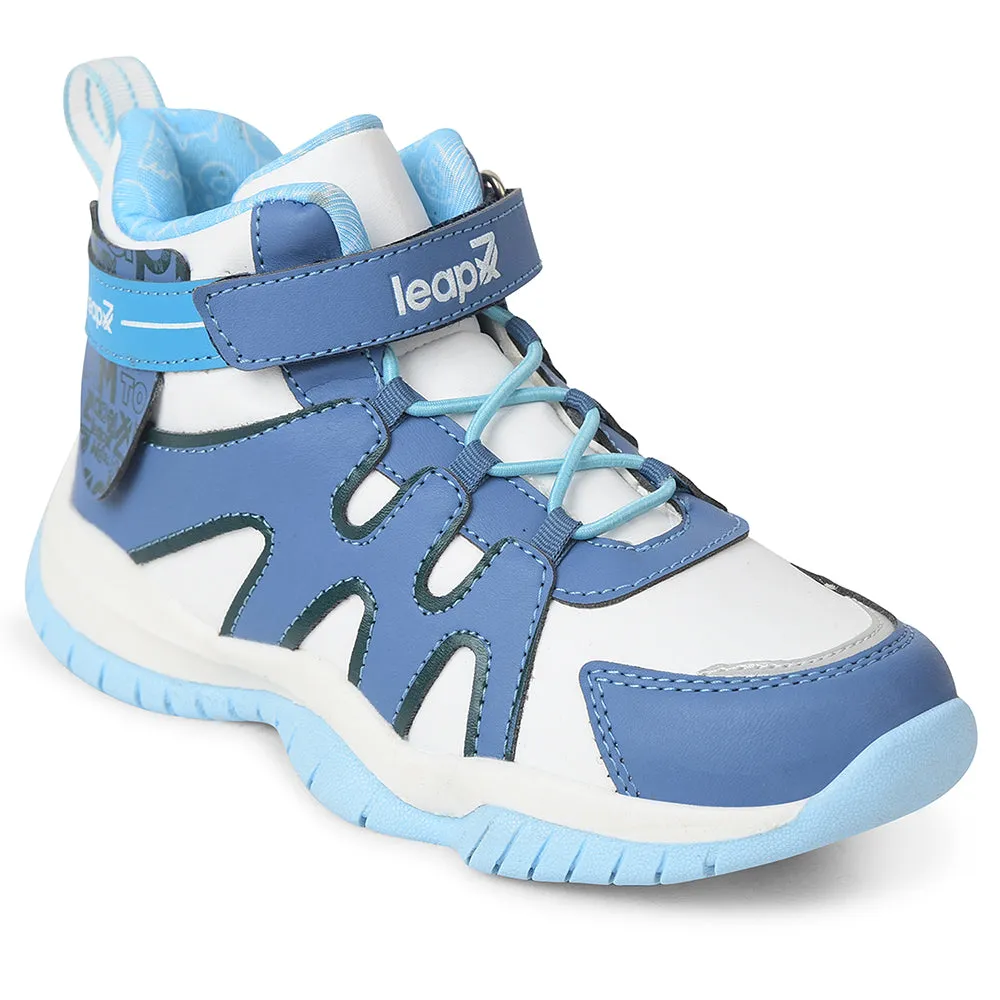 Leap7x Blue Sports Non Lacing Walking Shoes For Kids CANON-1V By Liberty