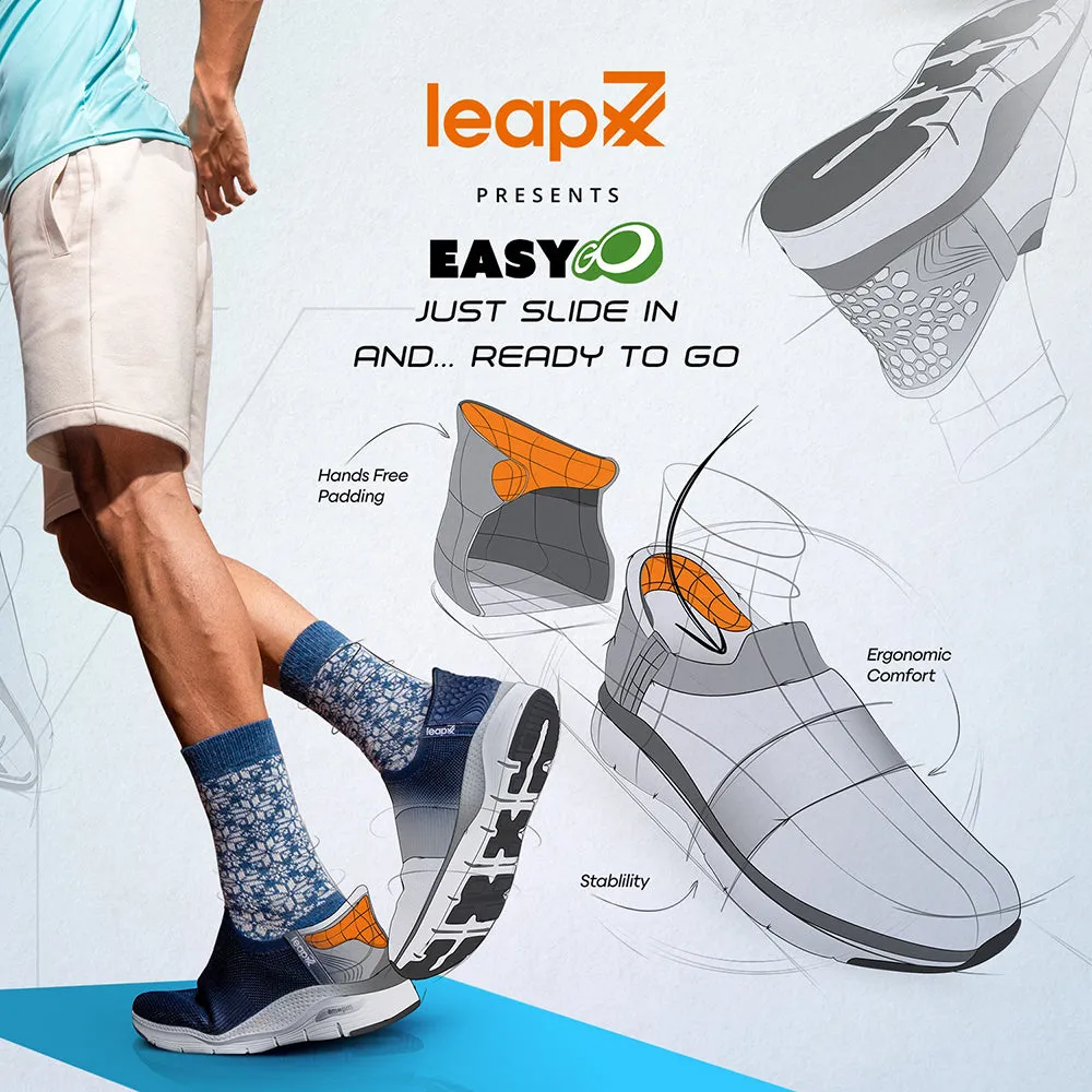 Leap7x By Liberty Men EAZY-M Grey Sports Non Lacing Shoes