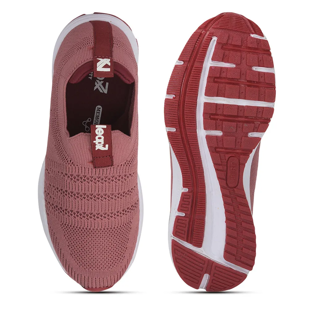 Leap7x Non Lacing Sports Shoes For Ladies (Peach) PERTH-10 By Liberty