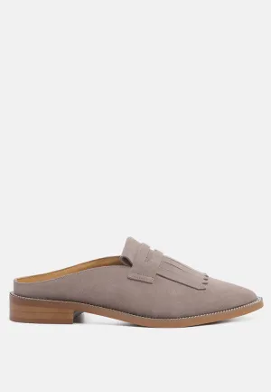 Lena Suede Walking Loafer Mules