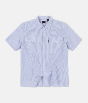 Levi's® Skate Short Sleeve Button Down Shirt - Haus Stripe Blue / White