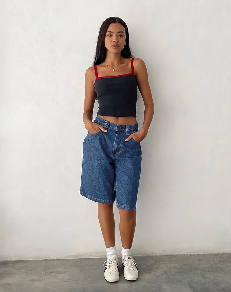 Low Rise Skater Shorts in Core Blue Stone